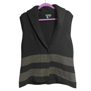 Ralph Lauren Sweater Vest Women's Large Sleeveless Black cowl‎ neck Corpcore